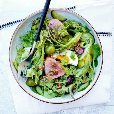 Salade niçoise au thon mariné