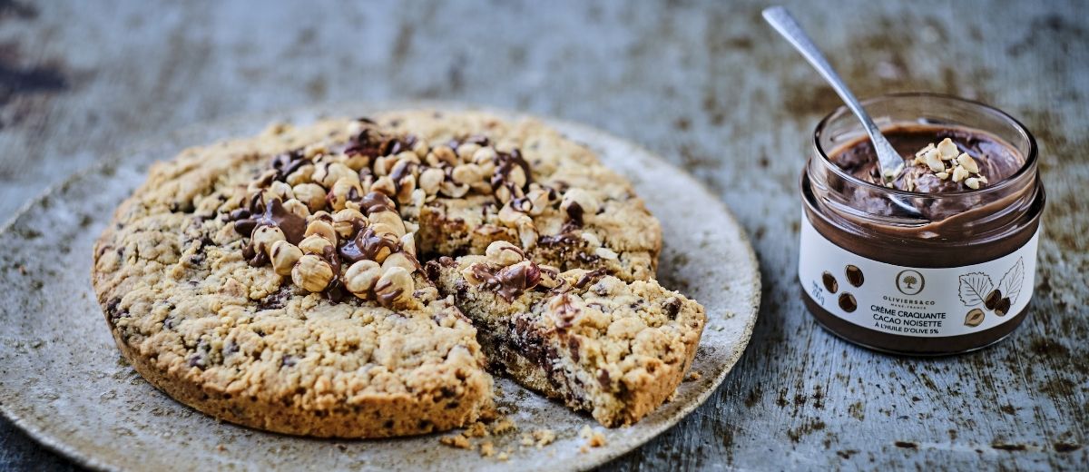 Cookie cœur chocolat noisette